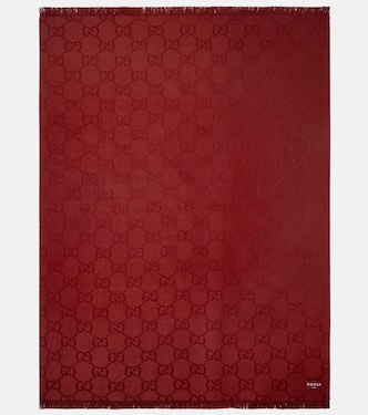 GG wool and silk jacquard blanket | Gucci