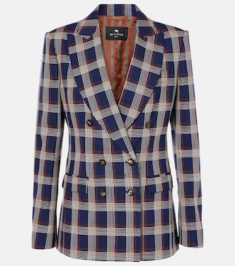 Blazer cruzado de lana a cuadros | Etro