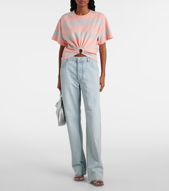 T-shirt in jersey di cotone a righe | Rabanne