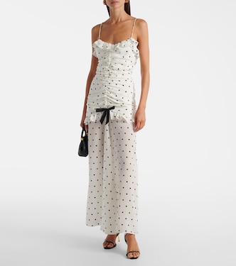 Ruched polka-dot silk maxi dress | Alessandra Rich