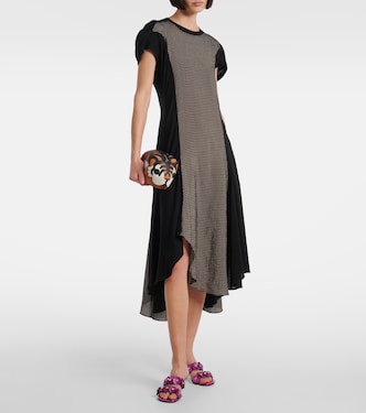 Checked asymmetric midi dress | Loewe