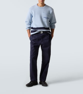 Belted gabardine straight pants | Stone Island