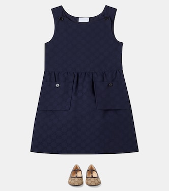 Vestido de algodón en jacquard con GG | Gucci Kids