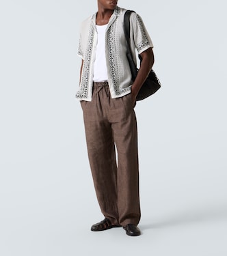 Maitan printed linen bowling shirt | Orlebar Brown