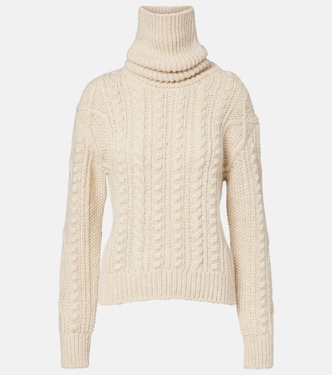 Jersey de cuello alto trenzado en mezcla de lana | Moncler Grenoble