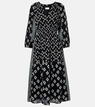 Elen embroidered cotton midi dress | Velvet