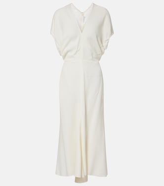 Edith crêpe satin midi dress | Victoria Beckham