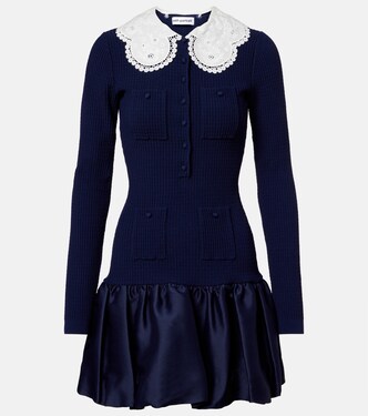 Waffle-knit minidress | Self-Portrait