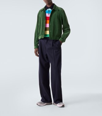 Striped cashmere polo sweater | Allude