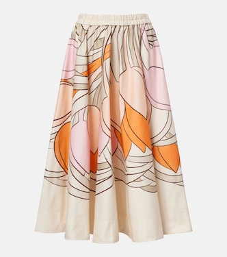 Ballerina floral cotton midi skirt | La DoubleJ