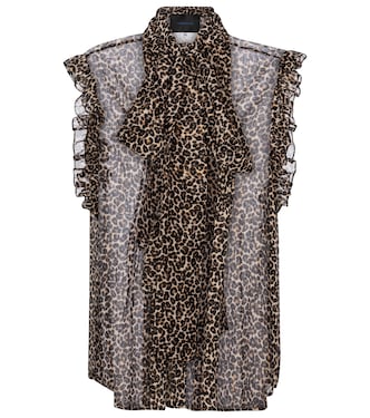 Justina leopard-print chiffon top | Costarellos