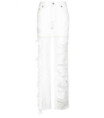 High-Rise Distressed Straight Jeans | Peter Do