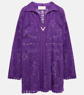 Mini Bandana guipure lace top | Valentino