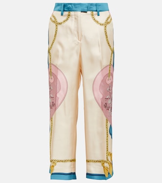 Pantaloni cropped in seta a vita alta | Etro