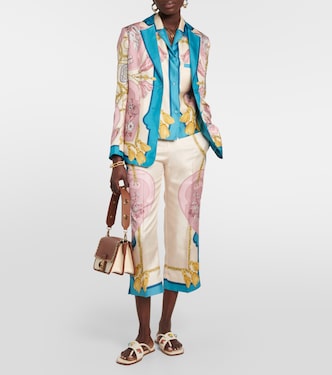 Pantaloni cropped in seta a vita alta | Etro
