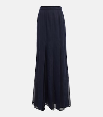 Nicia linen-blend and silk maxi skirt | Max Mara