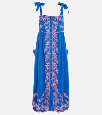 Embroidered cotton midi dress | Juliet Dunn