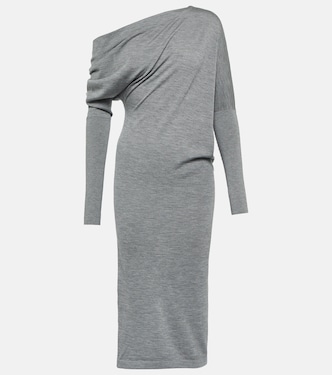 Robe midi en cachemire et soie à encolure bardot | Tom Ford