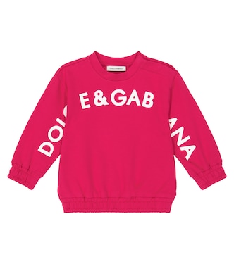 Felpa in jersey di cotone con logo | Dolce&Gabbana Kids