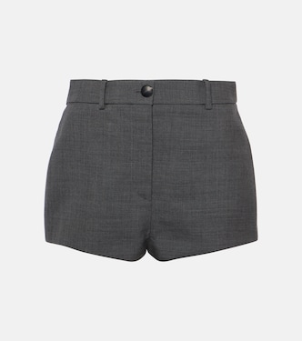 Shorts de gabardina de lana de tiro alto | Ferragamo