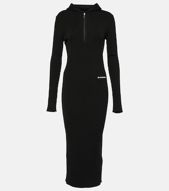 Vestido midi en mezcla de lana | Jil Sander