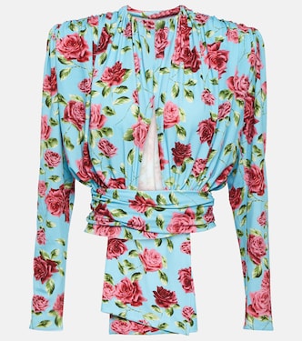 Floral cutout silk-blend top | Magda Butrym
