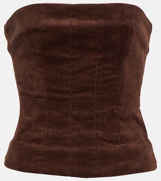 Woodgrain corduroy tube top | Staud