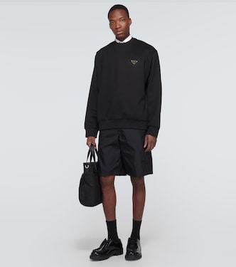 Felpa in misto cotone con logo | Prada