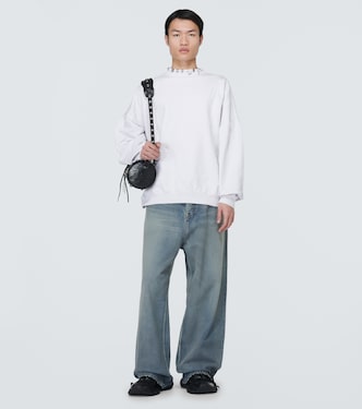 Felpa Round Pierced in pile di cotone | Balenciaga