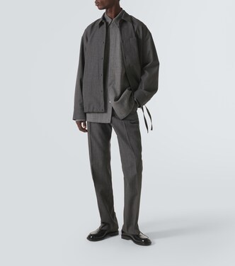 Checked virgin wool straight pants | Jil Sander