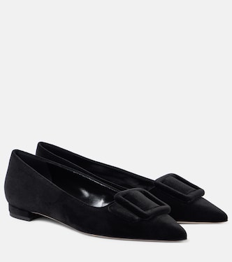 Ballerinas Maysalepumpflat aus Samt | Manolo Blahnik