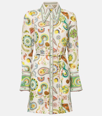Arcade paisley linen minidress | Alémais