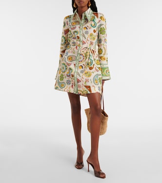 Arcade paisley linen minidress | Alémais