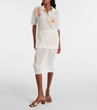 Polo oversize brodé en coton | Versace