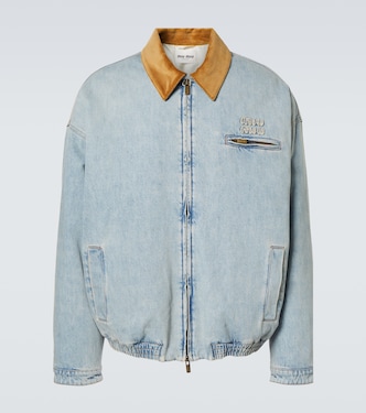 Blouson aus Denim mit Cord | Miu Miu