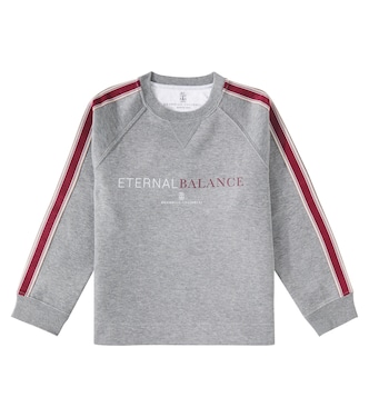 Felpa in misto cotone con stampa | Brunello Cucinelli Kids