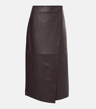 Falda envolvente Hedi de piel | The Frankie Shop
