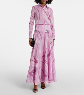 Jupe longue Marmo en coton | Pucci