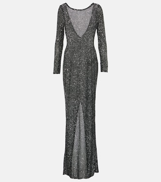 Abito lungo in maglia con paillettes | Alessandra Rich