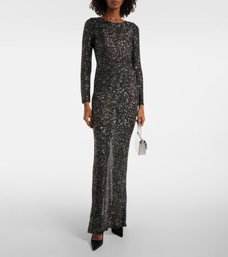 Abito lungo in maglia con paillettes | Alessandra Rich