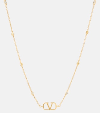 Halskette VLogo Signature mit Kristallen | Valentino