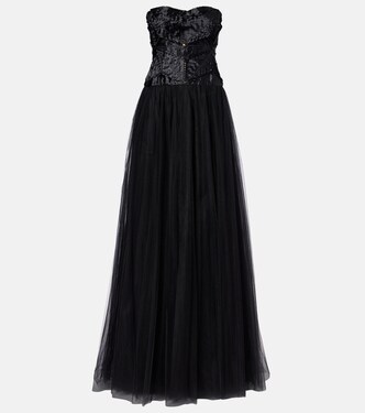 Tulle bustier gown | Costarellos
