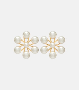 Floral faux pearl earrings | Oscar de la Renta