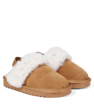 Embellished suede slippers | Monnalisa