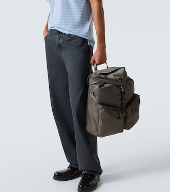 Rucksack aus Re-Nylon mit Leder | Prada