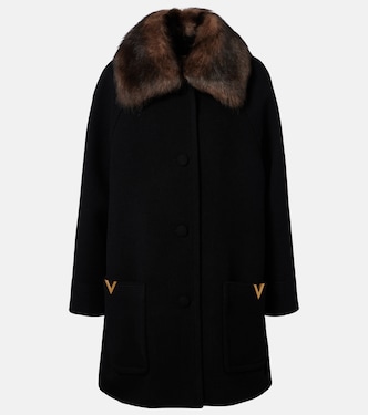 Mantel aus Schurwolle mit Shearling | Valentino