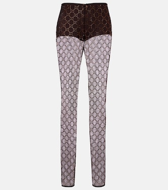 GG Crystal tulle leggings | Gucci