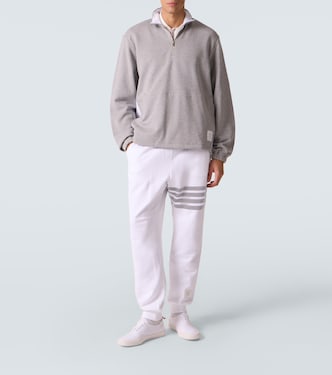 4-Bar cotton jersey half-zip sweatshirt | Thom Browne