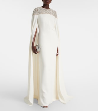 Verzierte Robe aus einem Seidengemisch | Oscar de la Renta