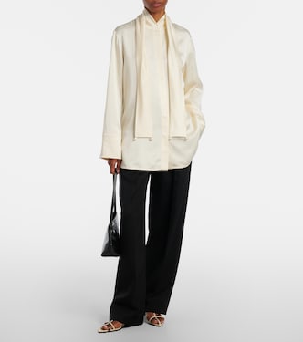Scarf-detail satin shirt | Jil Sander